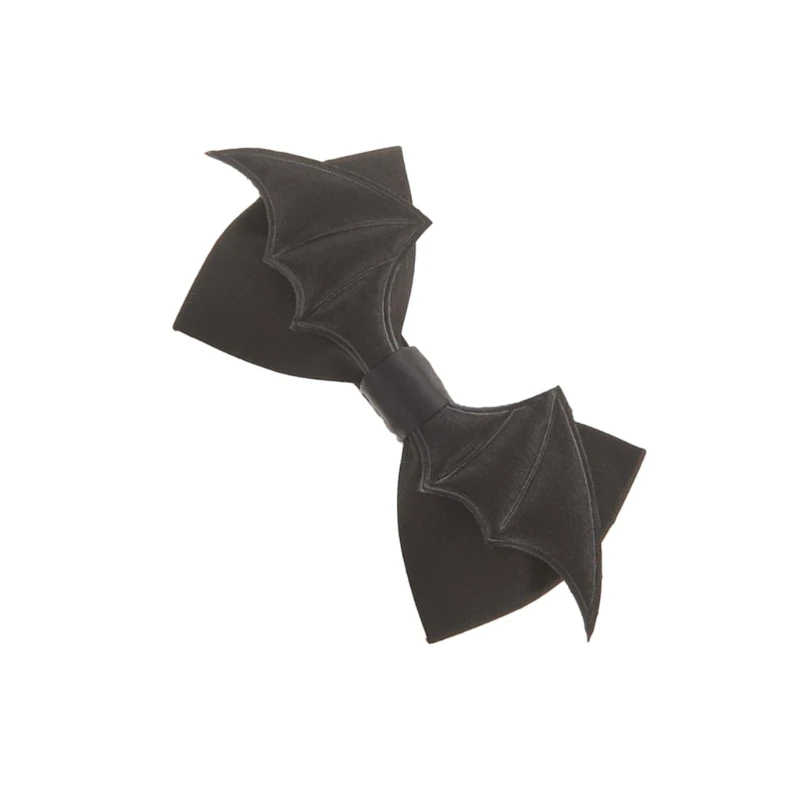 Men Women Black Bat Wing Bowtie with Adjustable Strap for Halloween Party Props