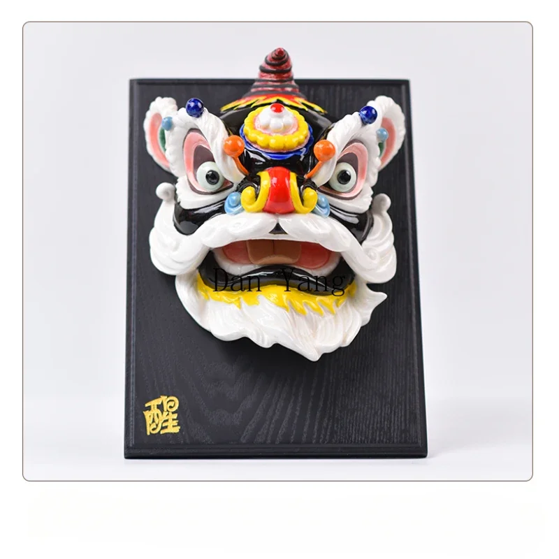 YJ ceramic lion dance ornament Foshan lion dance head art decoration business gift