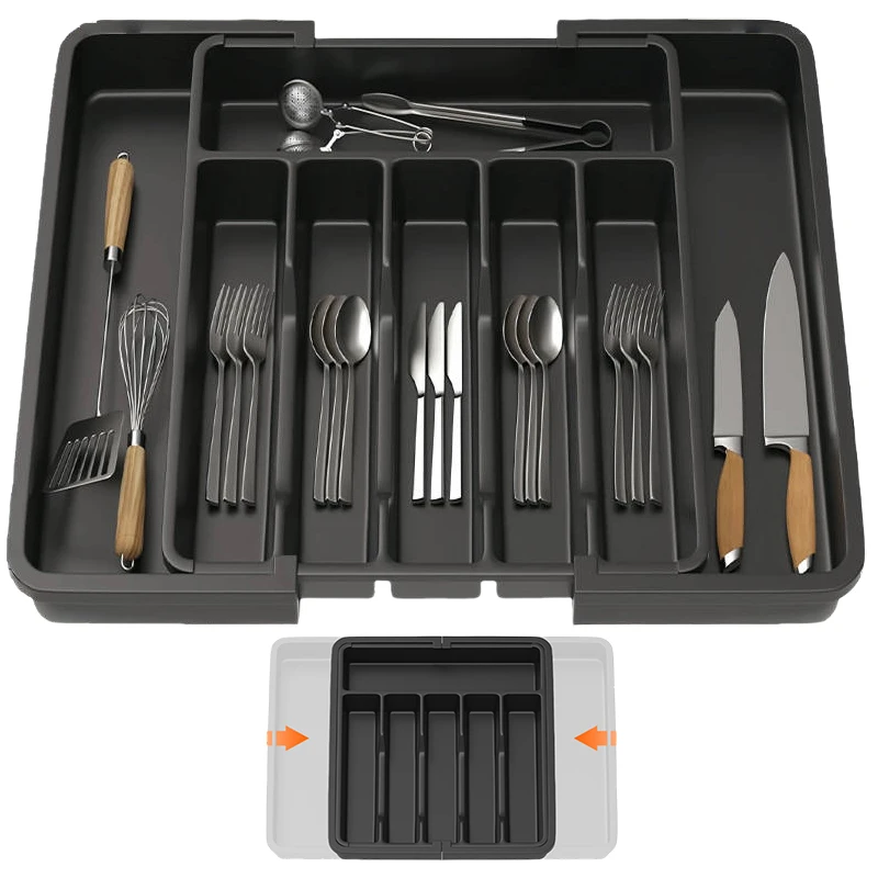 Expandable Silverware Drawer Tray for Utensils