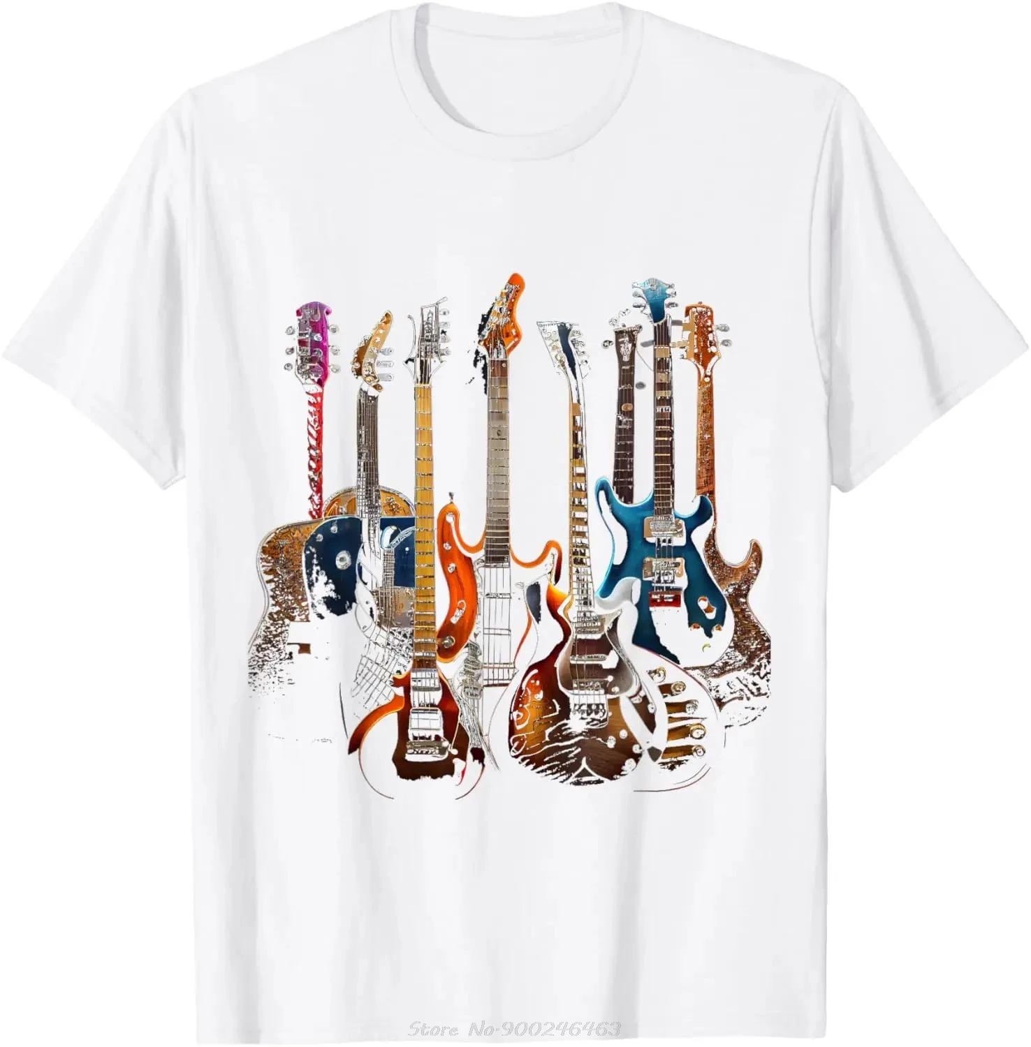 Guitars Guitarists Gift T-shirt Music Lovers Rock Custom Printed Graphic T Shirt Unisex Summer Men Clothing Tees O-neck Tshirt