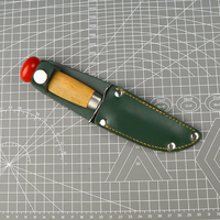 Norwegian Classic Outdoor Small Fixed Blade Knife Nordic Scandi Blade Scout Knife with Beech Wood Handle