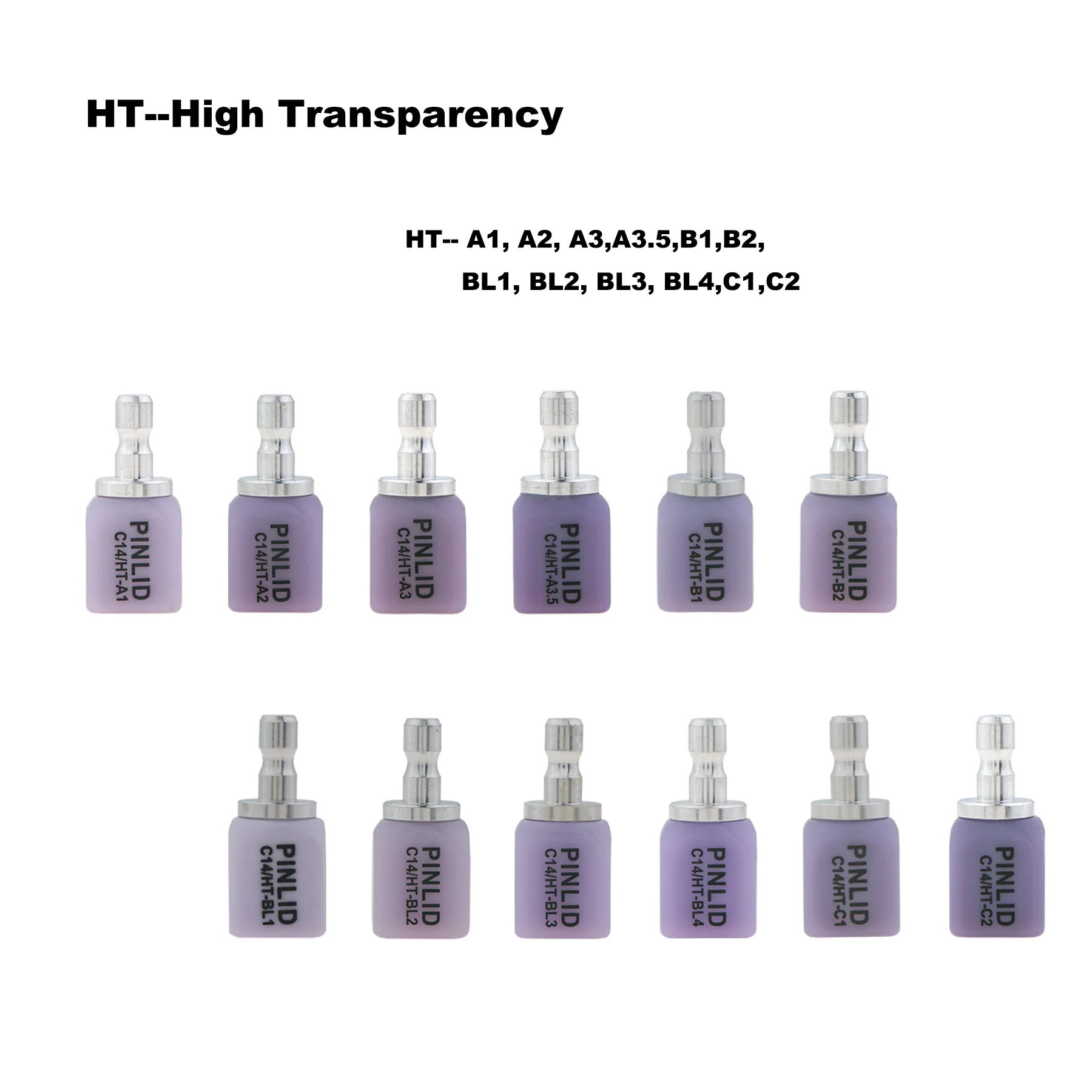 5Pcs/Box C14 HT /LT CAD/CAM Blocks for Dental Restoration Glass Ceramic Has Simple and Rapid Crystallization Process