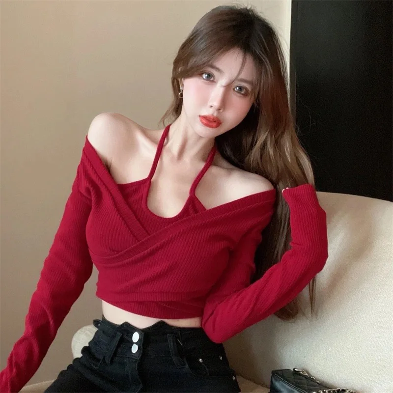 تي شيرت نسائي طويل الأكمام كاجوال من القطن مريح ومناسب مريح من القماش الأنيق مزين بالدانتيل للخريف ملابس يومية للتنقل ملابس الشارع #4