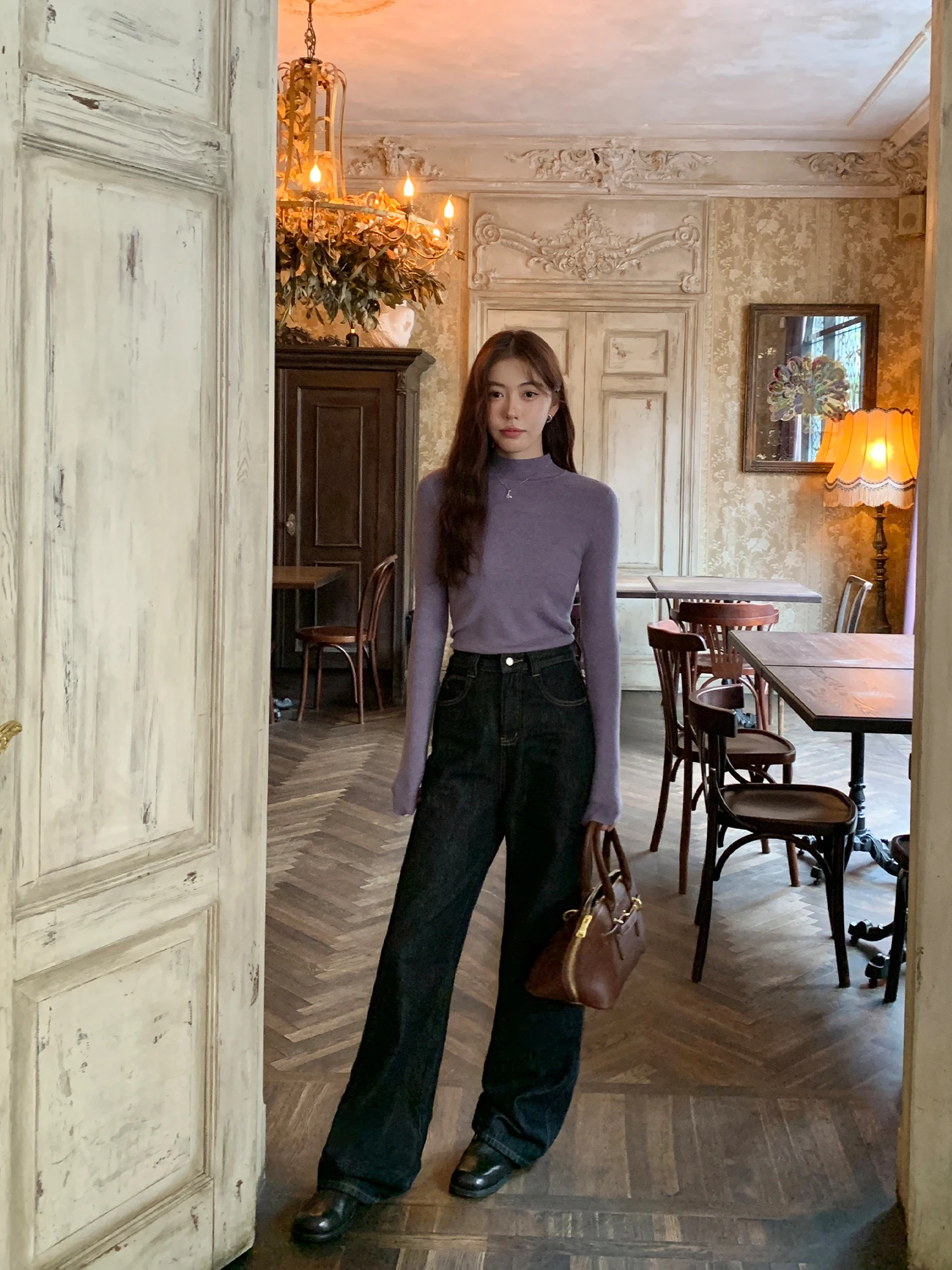 

Pusumede, широкие джинсы с высокой талией, женские свободные прямые повседневные брюки, длинные брюки, повседневные джинсы длиной до пола для высоких женщин