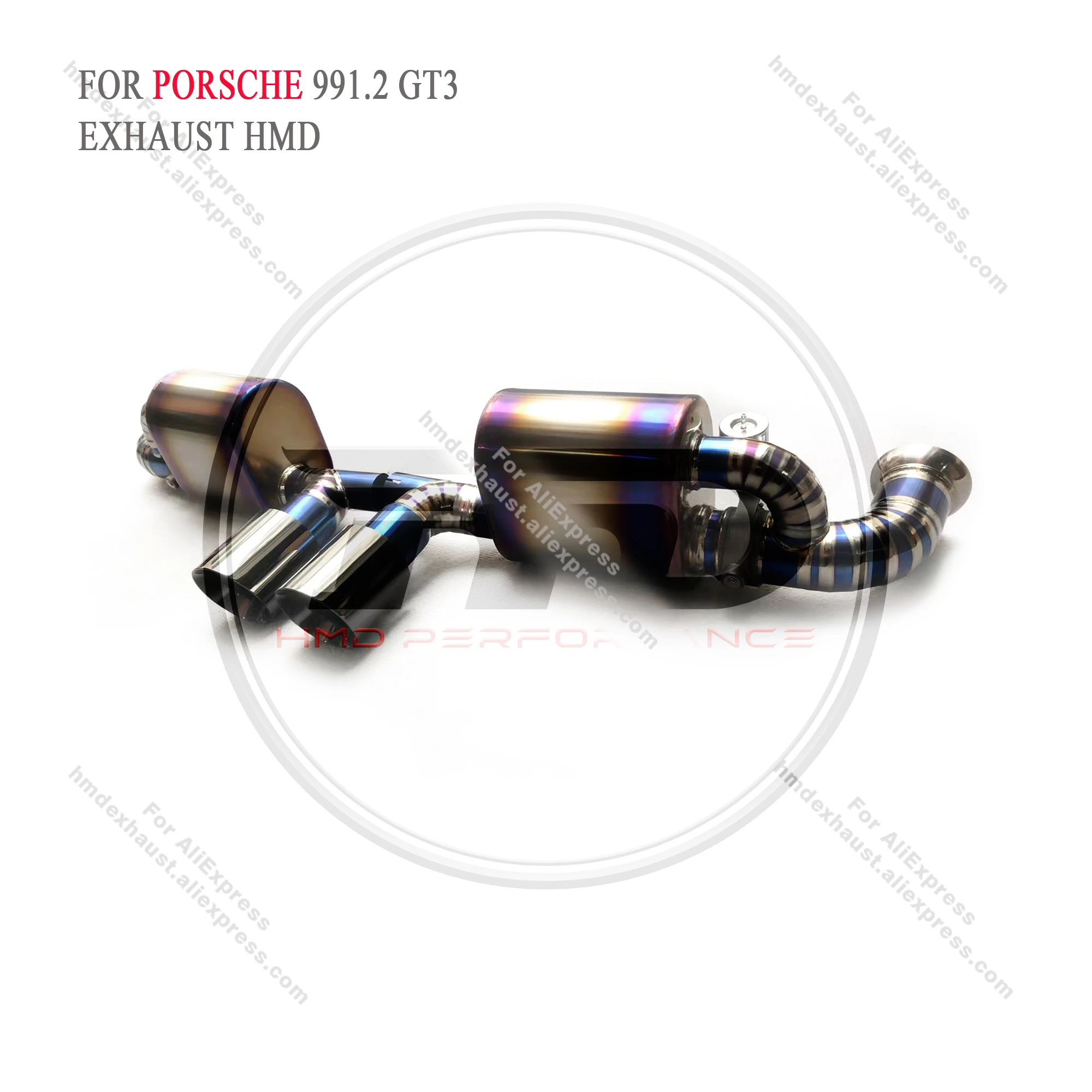 HMD Titanium Exhaust System Performance Catback for Porsche 911 991.2 GT3 RS 2015-2018 Muffler With Valve