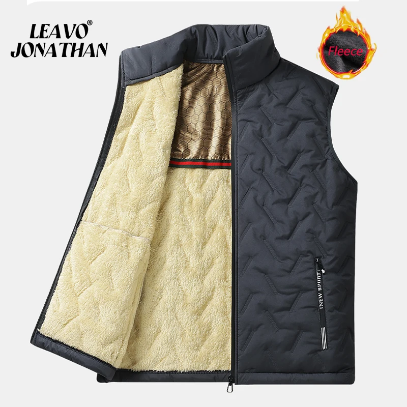 Men's fleece-lined Graphene Vest Autumn and Winter Workwear Vertical Collar Men's Outdoor Sports Cold-resistant Warm Cashmere