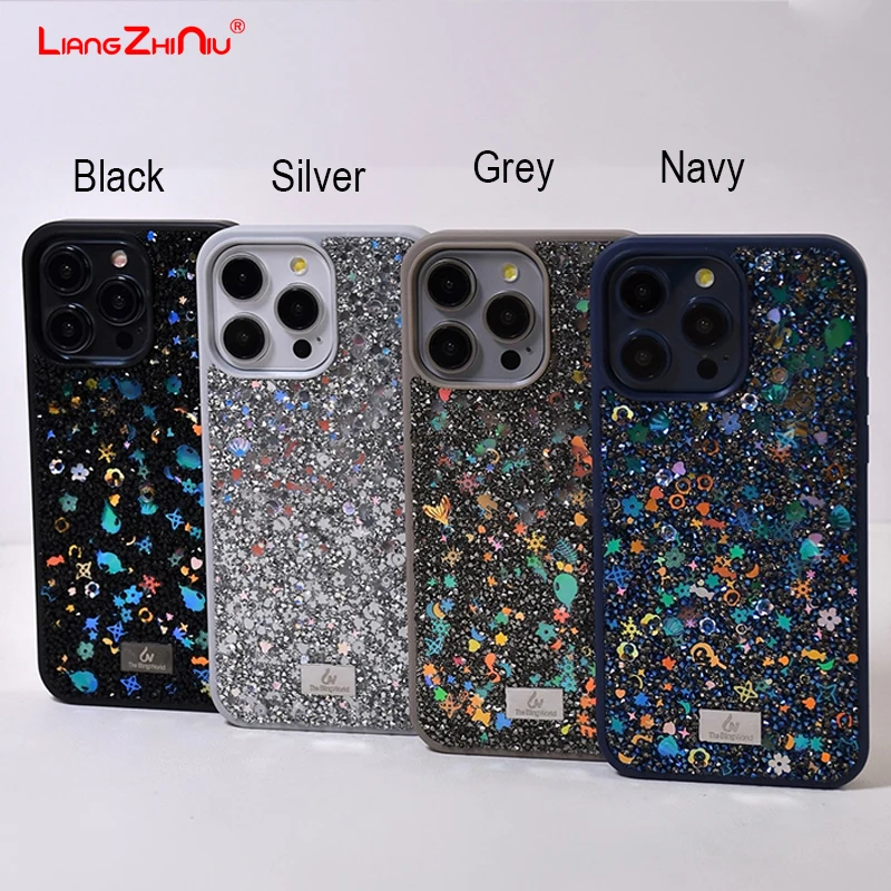 Blingbling Full Rhinestone Case For Apple 13ProMax 12 11 Luxury Lovely Ocean Shell Flash High Class Feeling Anti-Drop Phone Case