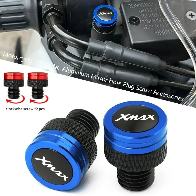 

Motorcycle CNC Rearview Side Mirror Hole Cap Plug Accessories For Yamaha X-MAX 300 XMAX 300 XMAX 250 125 400