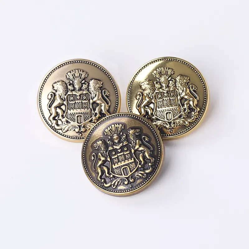 100 قطعة من إكسسوارات الديكور أزرار تاج الأسد المزدوج تصميم أزرار الخياطة العتيقة أزرار الملابس الذهبية #2