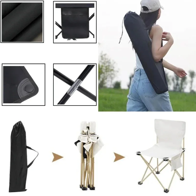 Foldable Backrest Chair And Leisure Foldable Outdoor Chair Lightweight Portable Outdoor Chair For Fishing Camping Picnicking