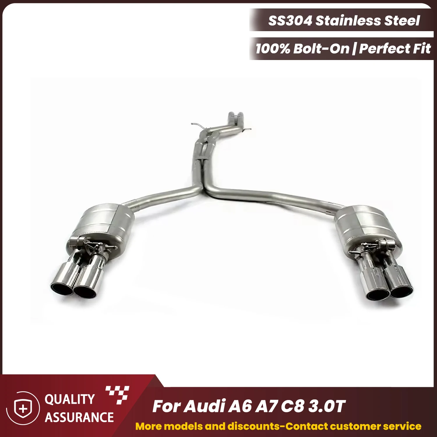 

ECCF Valvetronic Catback Exhaust For Audi A6 A7 C7 3.0T Aggressive Exhaust Sound Performance Upgrade Easy Installation
