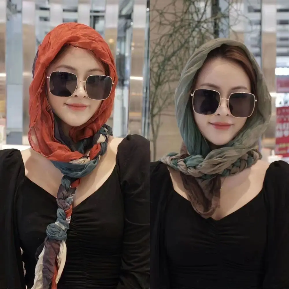 Schals Mütze Schal Mütze Stirnband Hüte Muslimische Baotou Mütze Sonnenschutz Schal Kopftuch Sonnenschutz Turban