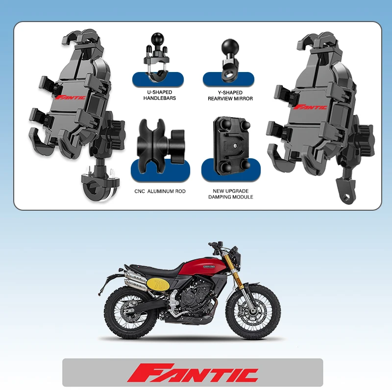 

360 ° Ступеньки вращения ​ Противоскользящий мотоциклетный мобильный навигационный держатель для FANTIC CABALLERO FLAT TRACK 250 500RALLY/SCRAMB