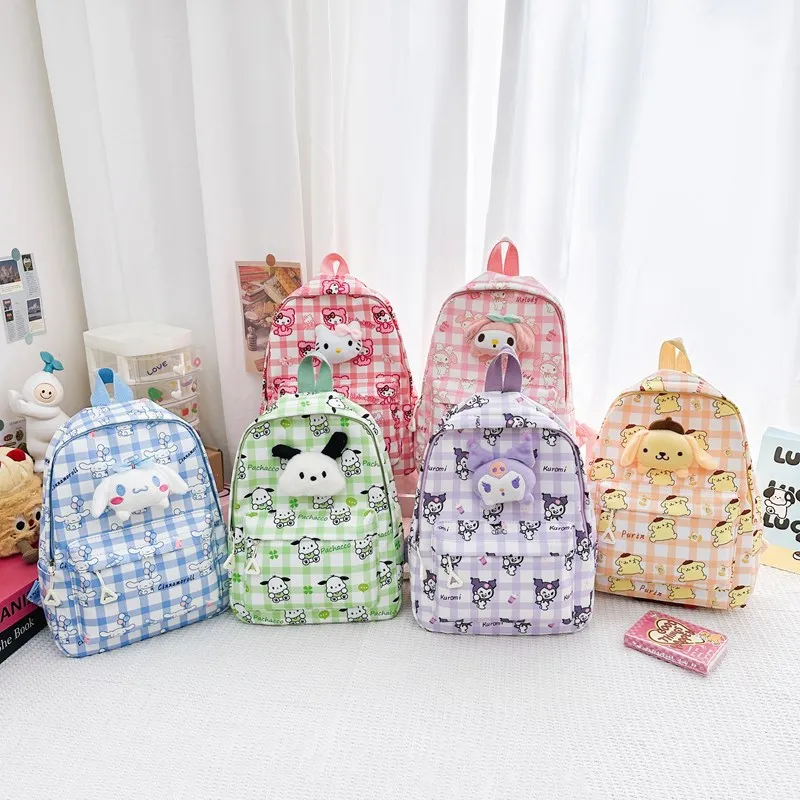 

Hello Kitty Backpack for Girls Cinnamoroll Kids School Bag Cartoon Backpack Double Shoulder Bag