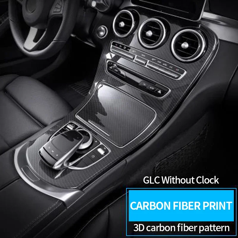 For Mercedes Benz C GLC Class W205 X235 Car Central Control Gear Shift Panel Covers Frame Interior Trim Sticker Car Accessories