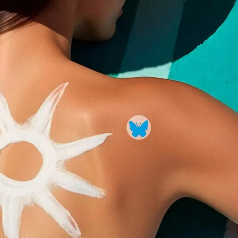 

D08B 10 Sheets Sun Detection Sticker Sun Patches Sunscreen Reminder Sticker Sun Protections Sticker