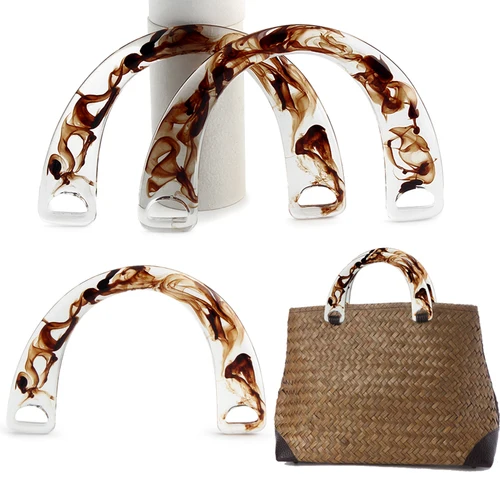 2/4/6/10 Uds. Bolso en forma de U con mango de resina, marco de cartera, hebilla de beso, bolso tejido, bolso de ganchillo, asa, accesorios de artesanía DIY