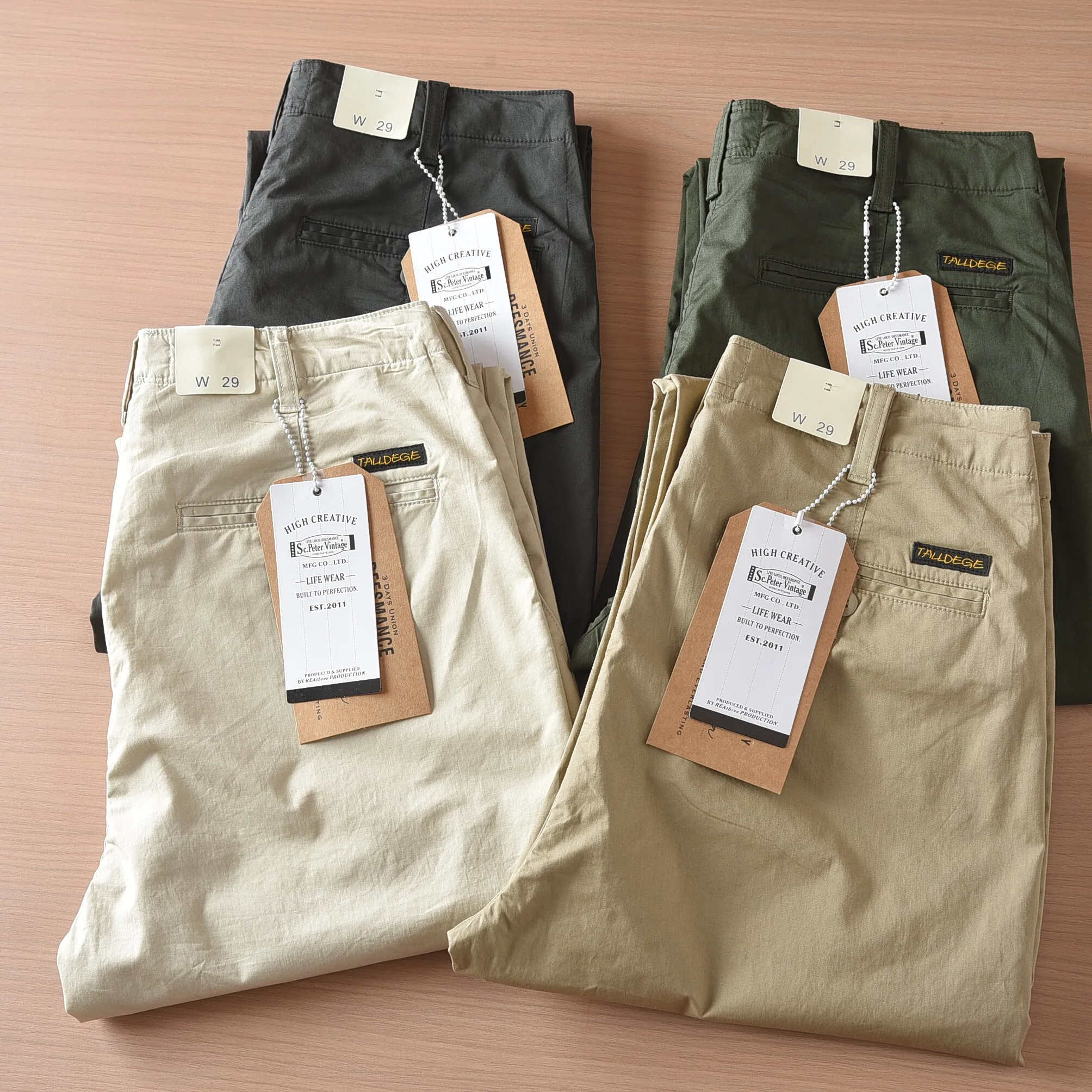 Summer New American Retro Lightweight Breathable Comfortable Solid Color Cargo Pants Men's Multi-pocket Straight Casual Trousers