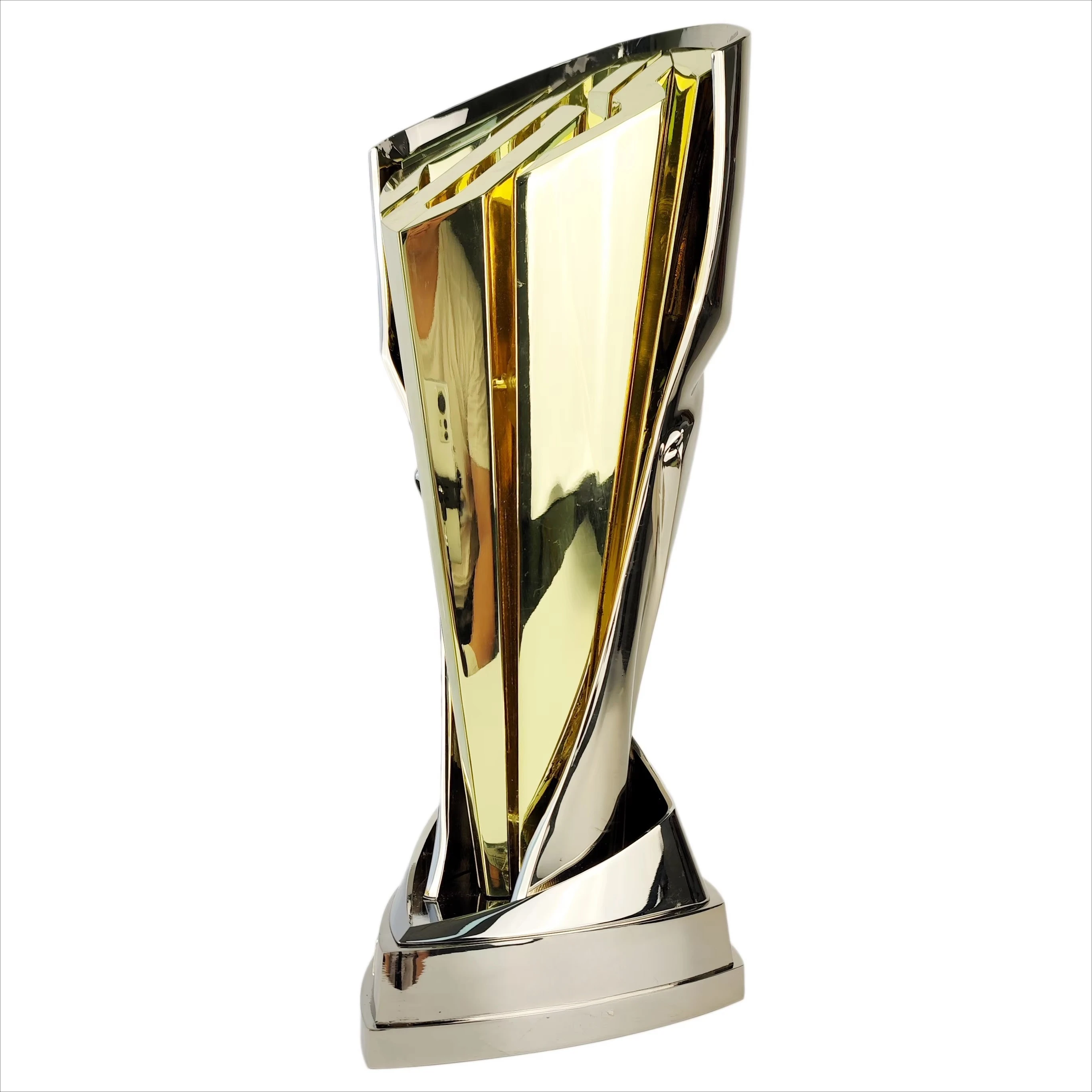 Metal trophy, glass crystal material, souvenir.