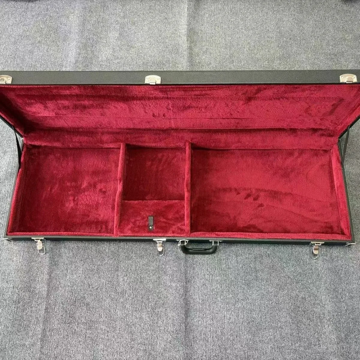 7 String Electric Guitar Hard Case Compatible with BC-AM Style Double Cutaway Guitar Red Black Plush Interior