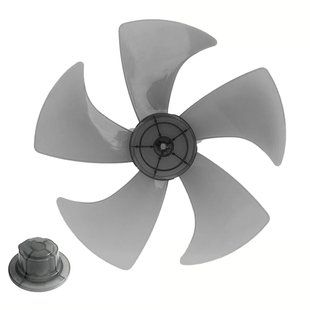 1pc Fan Klinge Für 14 Zoll Boden Fan Schreibtisch Tisch Fan Klinge Mit Mutter Abdeckung PP Haushalt Stille fan Klinge Propeller Fan Klinge 5 Blätter