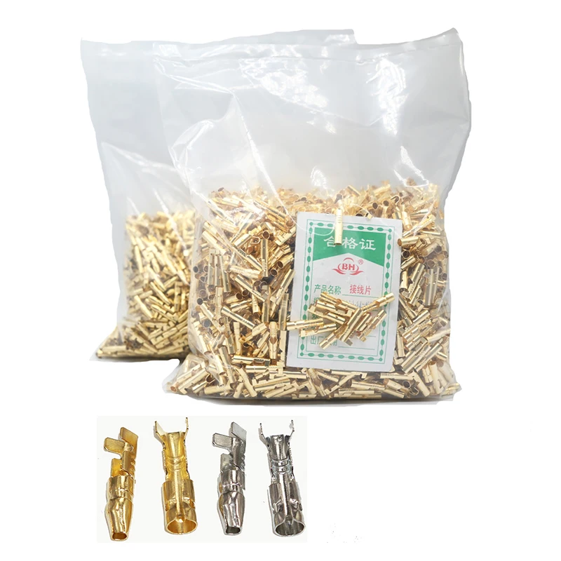 2000pcs 4.0 Bullet Crimp Terminal 0.5-2.5mm2 Car Electrical Wire Connector diameter 4mm Female  Male  Cold Press Terminal