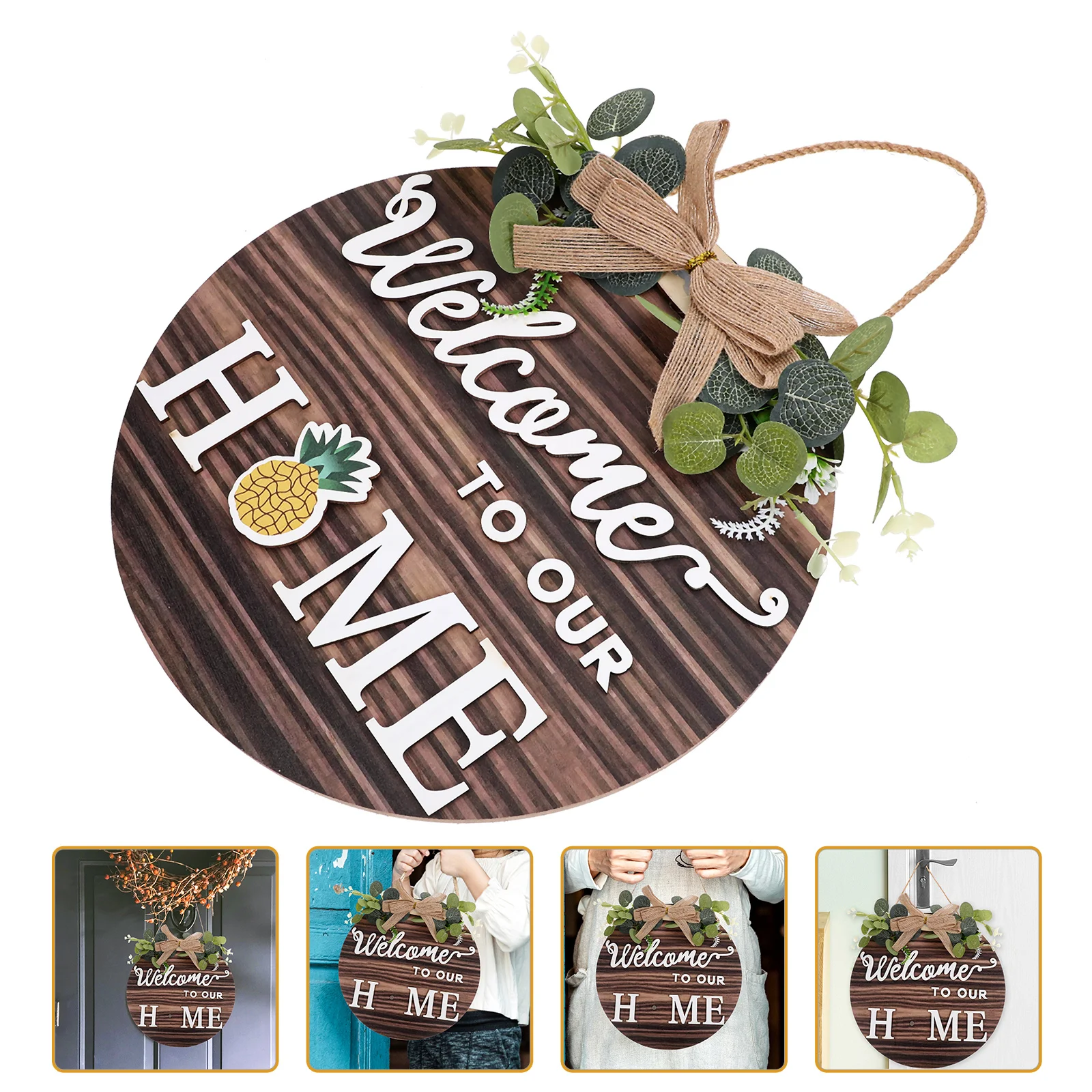 

Wooden Hanging Decor Craftsmanship Front Door Ornament Seasonal Decorations House Number Wooden Pendant Interchangeable