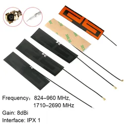 5Pcs/1pc GSM GPRS 2G 3G 4G LTE internal antenna 8dbi FPC 80*22mm wireless modem aerial 8cm Long IPX connector