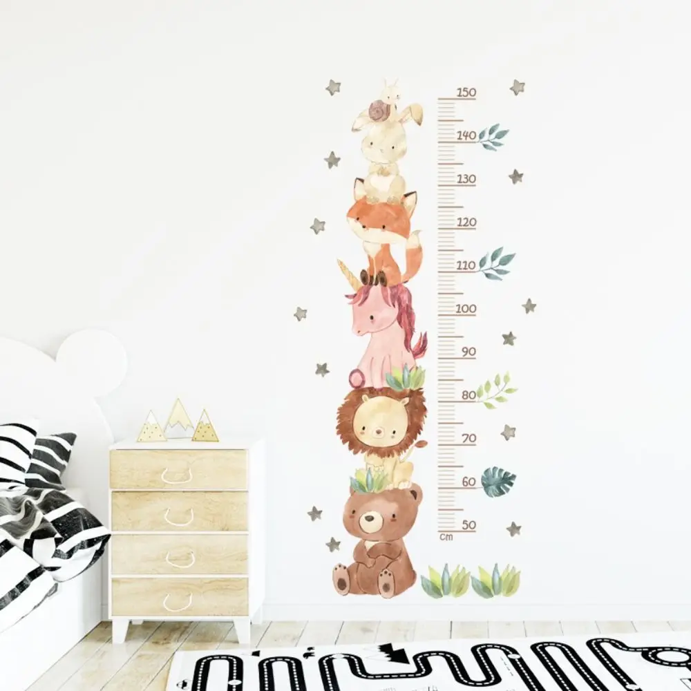 DIY Children's Room Decorative Cartoon Height Measurement Animal Art Mural Wall Sticker Nursery Room Sticker Wall Decals