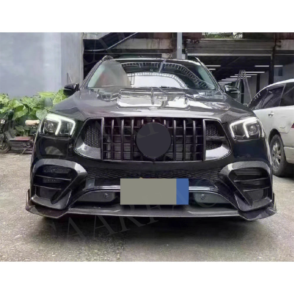 

Carbon Fiber Front Bumper Lip Chin Spoiler for Benz GLE Class W167 GLE63 For AMG SUV 2021-2023 FRP Body Kits