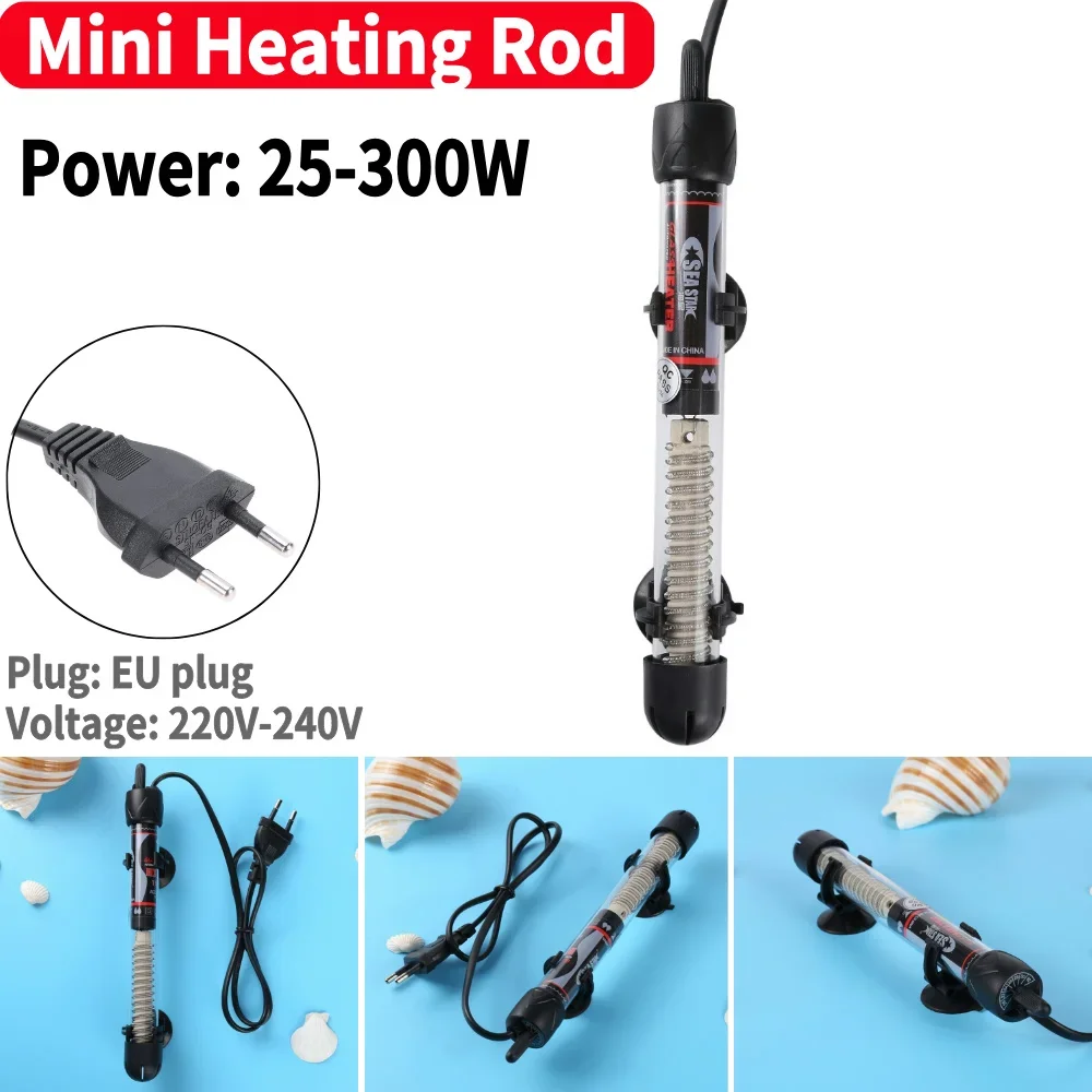 Mini Aquarium Heating Rod Automatic Constant Temperature Fish Tank Heating Rod 20℃ to 34℃ Submersible Fish Tank Water Heater