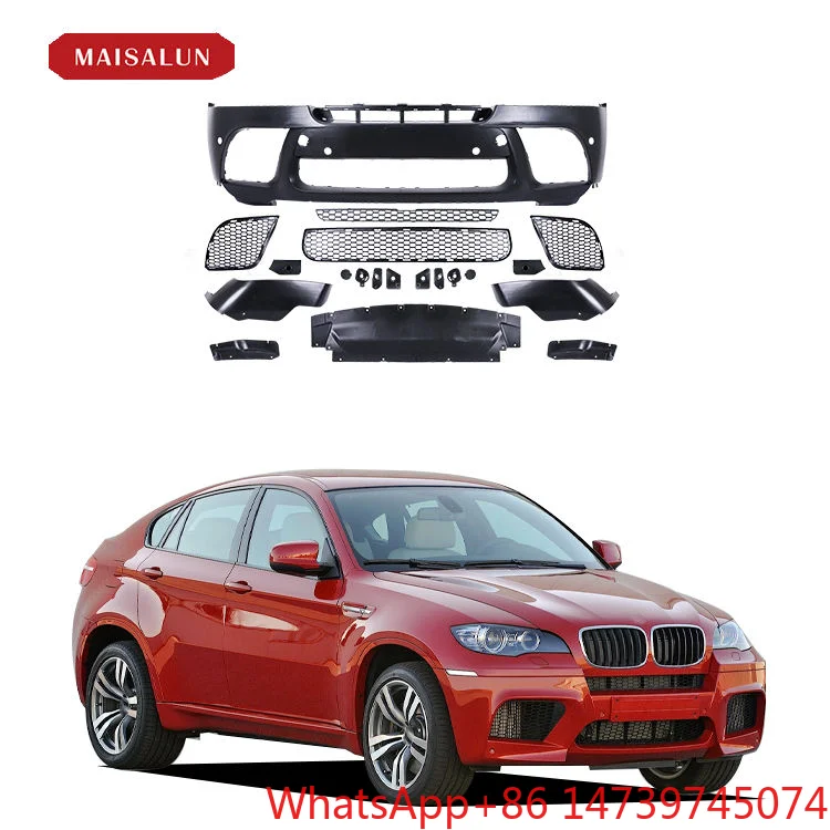 M‑Sport Facelift Conversion Body Kit X6 E71 2008‑2013 Front Rear Bumper Exterior Mod PartsCar Partsold‑to‑new Upgrade