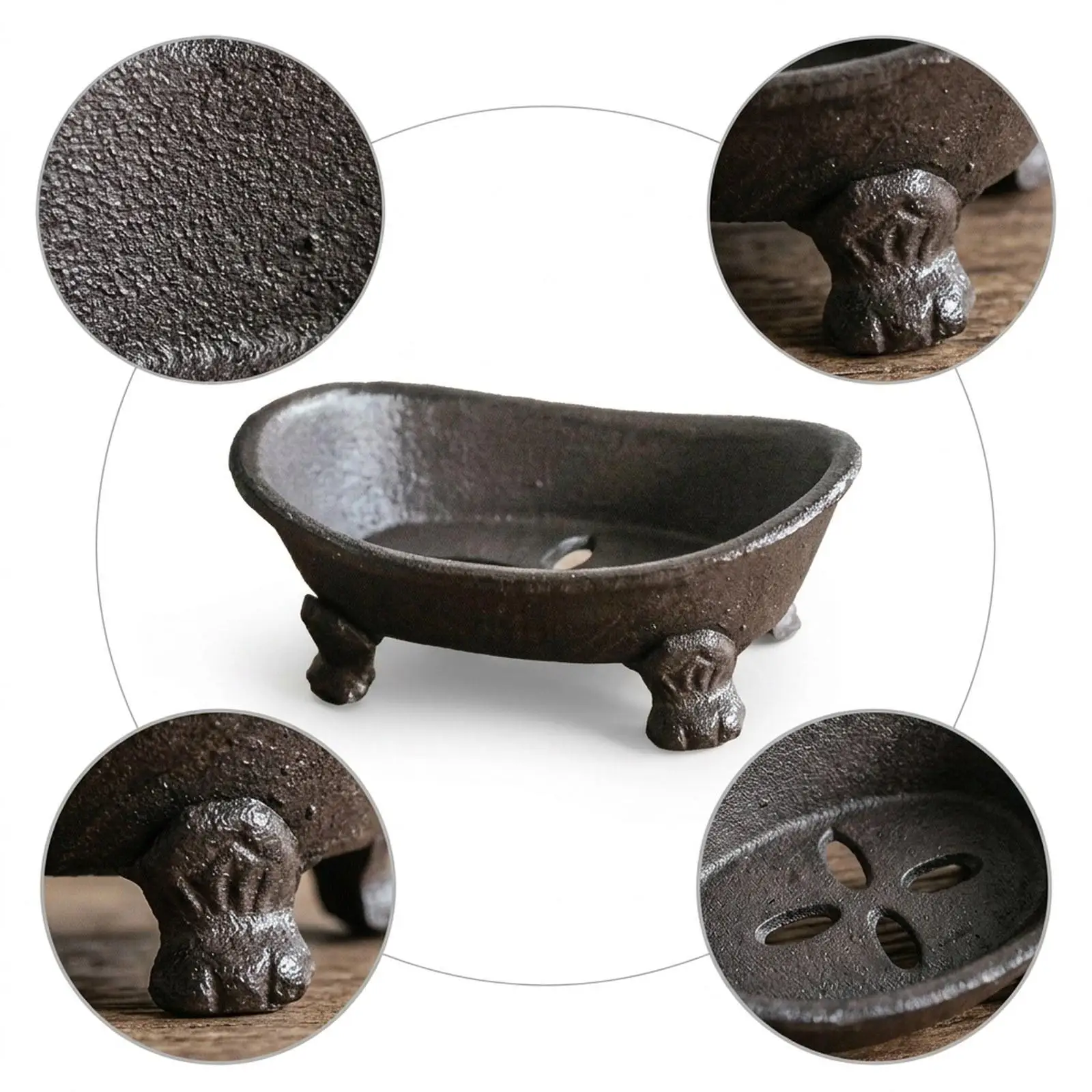 

Cast Iron Bathtub Soap Dish Handcraft Soap Tray Bar for Home Bathroom Shower