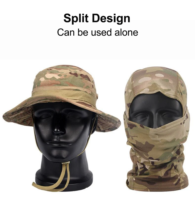 Camouflage Boonie Cap Sturmhaube Hut Anzug faltbare weiche Mütze Outdoor Jagd Angeln breite Krempe Hut Sonnenschutzkappen – Detail 5