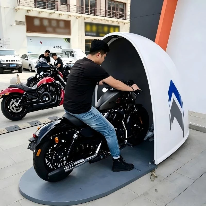 Any Size Custom Storm Shield Motorcycle Shelter Outdoor Waterproof Fiberglass Durable All Weather Dustproof Heavy Duty Yard Shed
