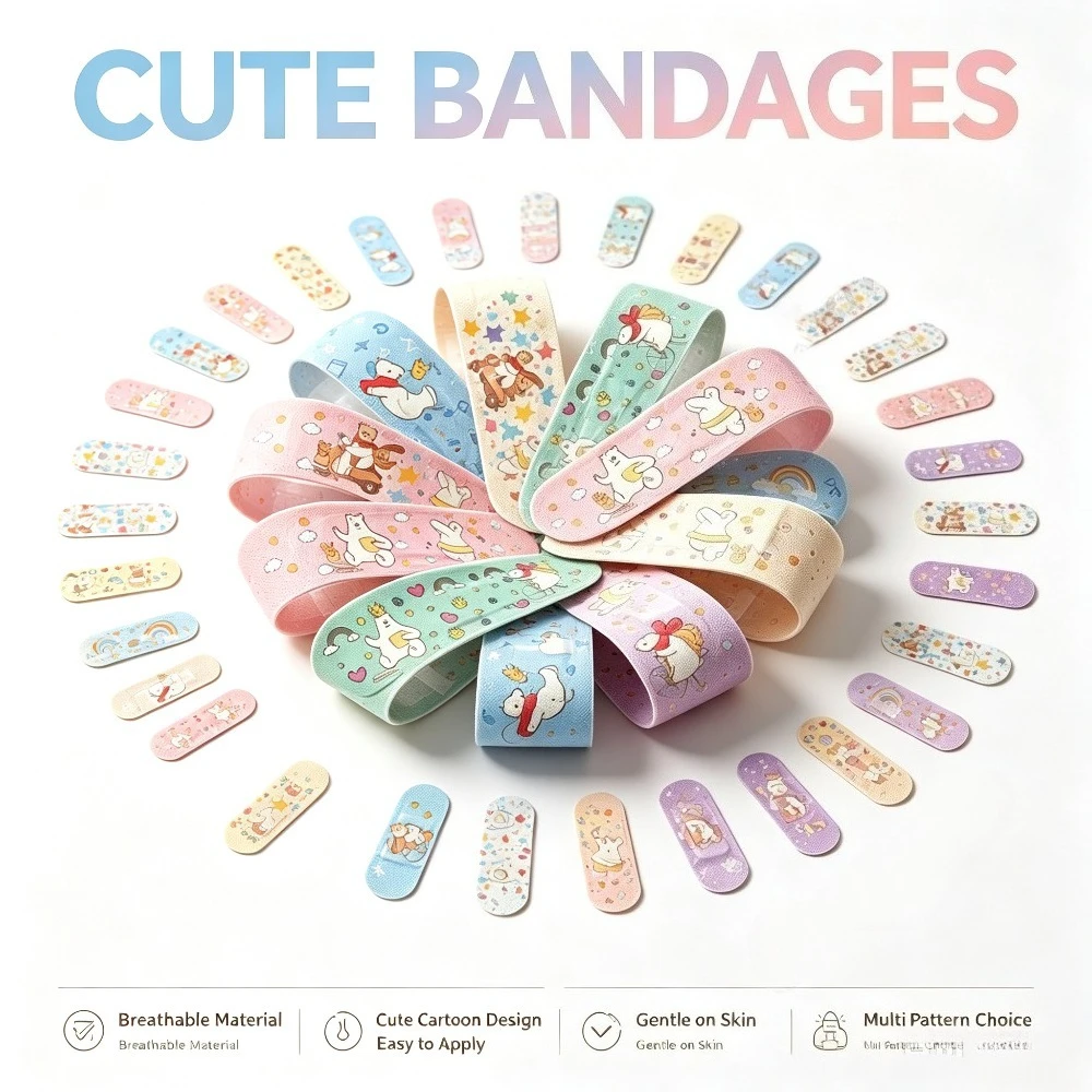 100Pcs/Set Cartoon Plaster for Children Adult Band Aid First Aid Wound Dressing Tape Patch Waterproof Band Aid Adhesive Bandages