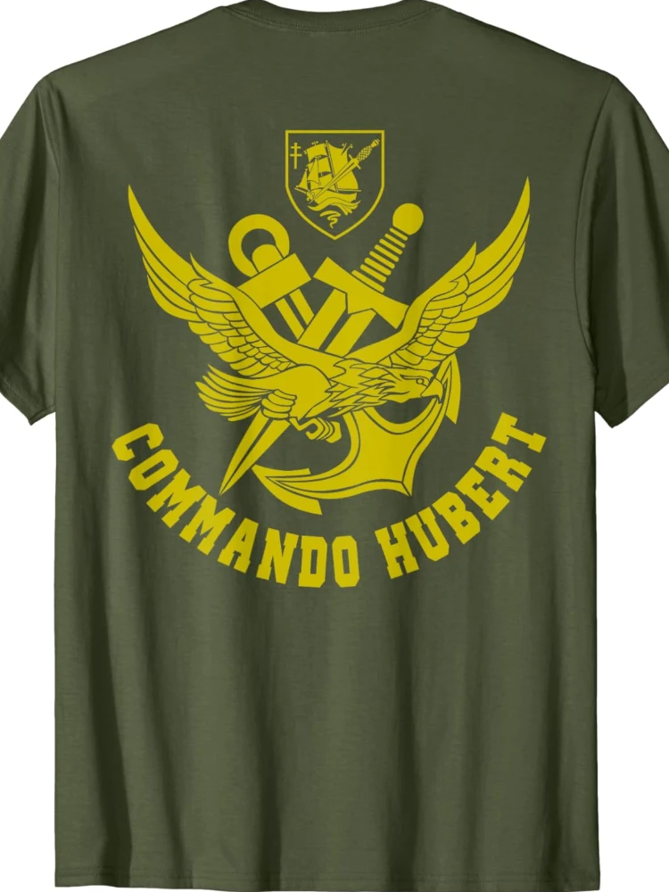 French navies Special Forces Commando Hubert T-shirt Short Sleeve Casual Cotton O-Neck Men Shirt