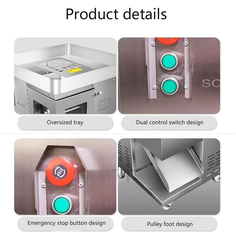 Electric Meat Slicer Commercial Automatic Multifunctional Stainless Shred Cutter