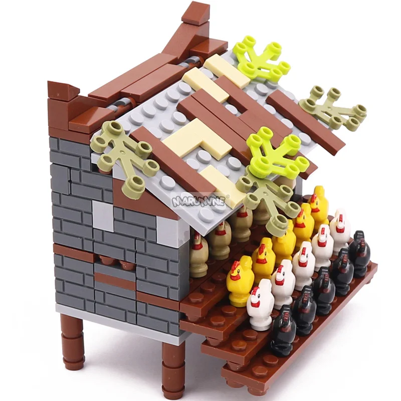 Marumine 173PCS Chicken MOC Farm Building Blocks Parts 95342 DIY Construction City Bricks Model Set Egg Assemble Accessories