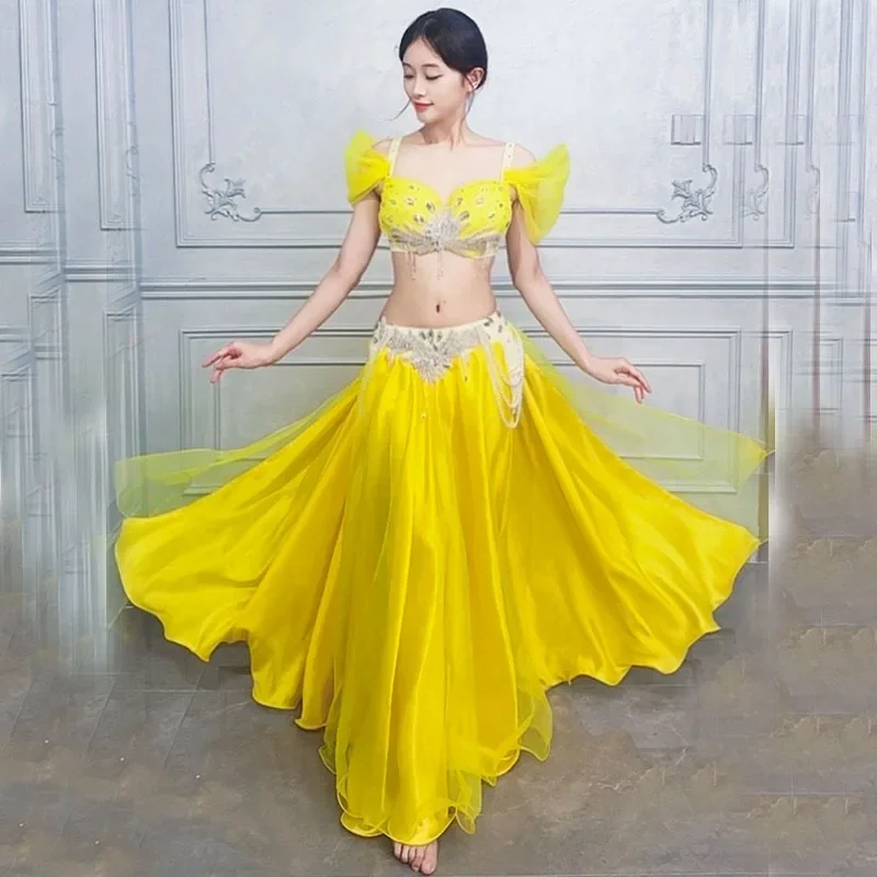 

customized belly dance costumes performance women's diamond studded bra long skirt exotic dancewear falda bellydance 벨리댄스공연복