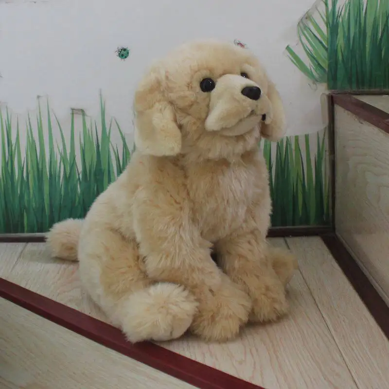 Simulaion Animal Labrador Retriever Puppy Retriever Doll Plush Toy Pillow Girl Heart Gift Decoration 33cm DY10470
