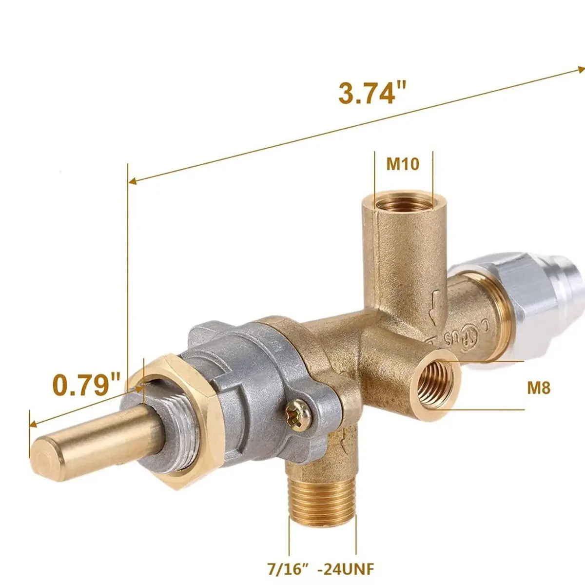 A75K Gas Patio Heater Control Valve Thermocouple Sensor Dump Switch Knob Propane Lpg Fire Pit Control Safety Pilot Port Set