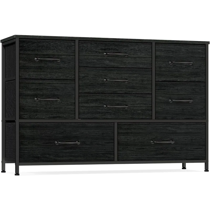 

Wide Dresser with 9 Large Drawers for 55'' Long TV Stand Entertainment Center,Wood Shelf Storage for Bedroom,Living Room,Closet