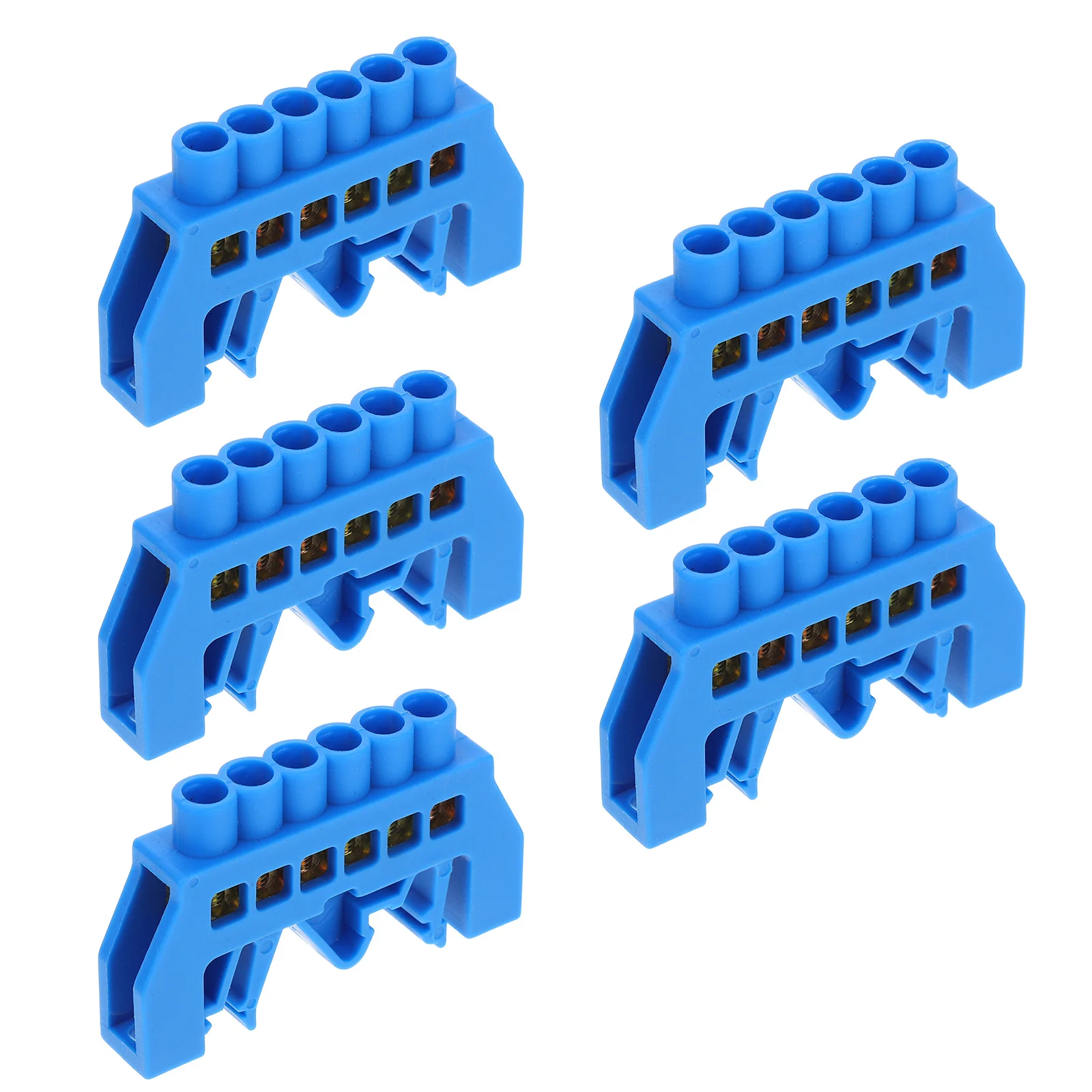 

5Pcs Terminal Block 6 Positions Screw Copper Precision Installation Safe Circuit Operation Industrial Residential