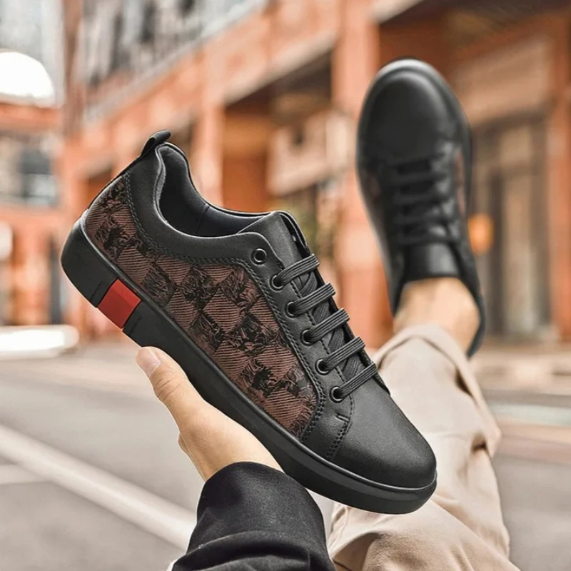 

Новые мужские повседневные кроссовки из коровьей кожи, сетчатые, на плоской подошве, для скейтбординга, уличные, на шнуровке