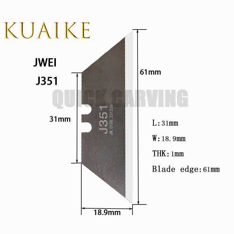 10PCS JWEI Vibration Oscillating Cutter CNC Cutting Blade Tangential Knife JWEI J351 J353 J360 J367 J603 J357-A J357-B