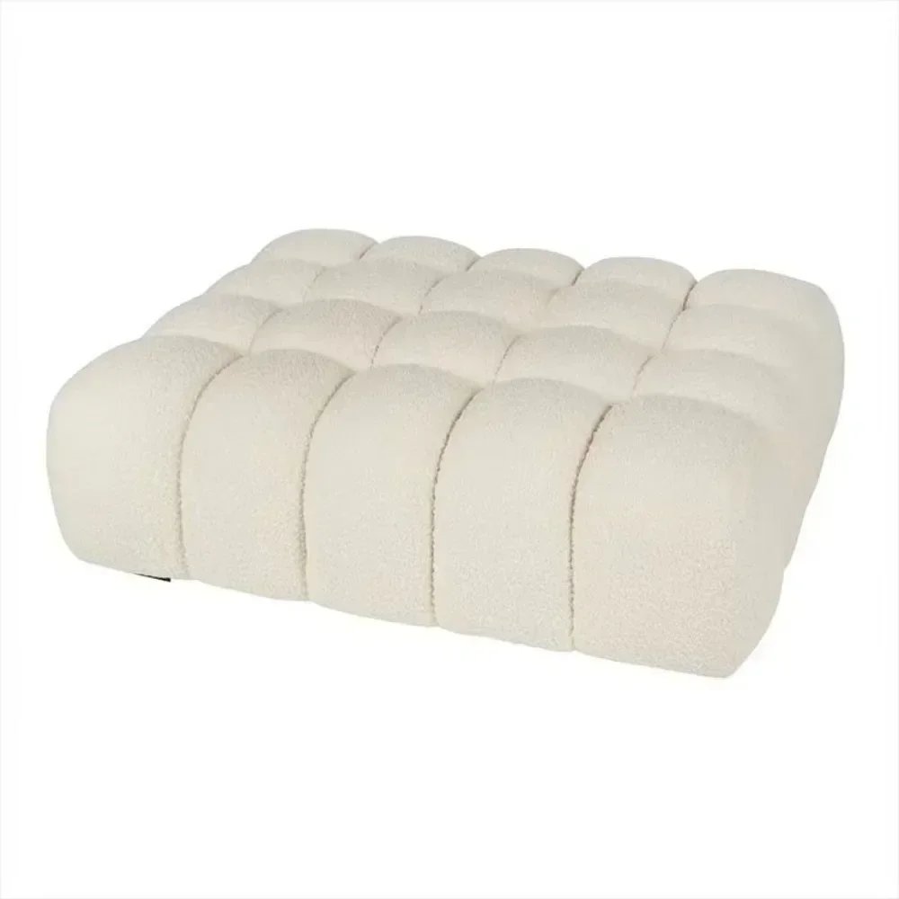 Nordic Light Luxury Lamb Wool Changing Stool, Cloakroom Stool, Living Room Sofa Stool, Square Foot Step, Tofu Block, Foot Stool