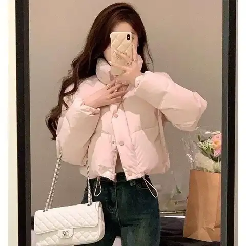 다목적 따뜻한 스위트 코튼 코트 자켓 2023 겨울 새로운 여성 스타일 자르기 탑 패딩 어깨 길이 캐주얼 의류