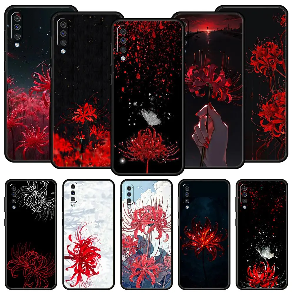 Phone Case For Samsung A56 A36 A26 A24 A12 A14 A16 A50 A70 A22 A32 A34 A54 A42 A52 5G A06 Cover Tokyo Red Spider Lily