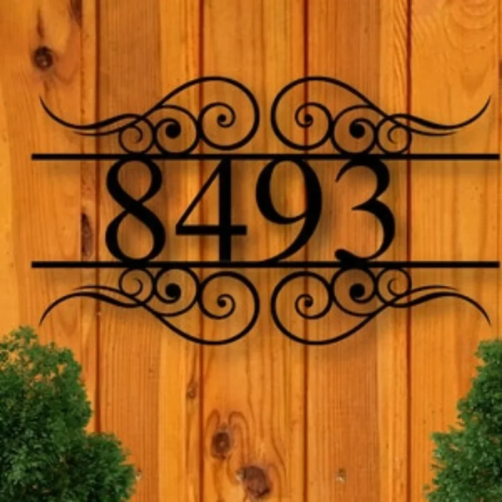 Metal Address Plaque, Ideal for House Front Porch. A Durable and Stylish Outdoor Artwork, A Unique Modern Signage Display.